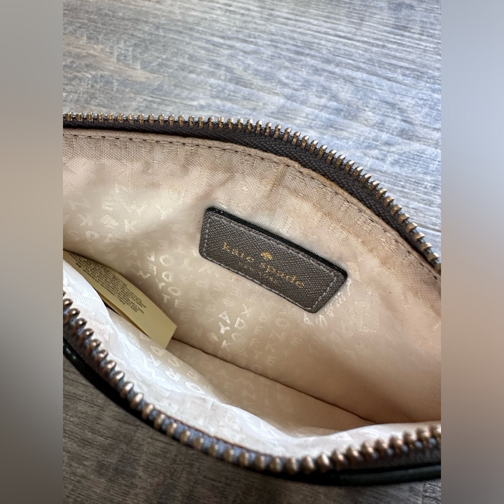 kate spade Mikas Pond Bee Zipper Wristlet - Metallic Silver Grey - Picture 9 of 17